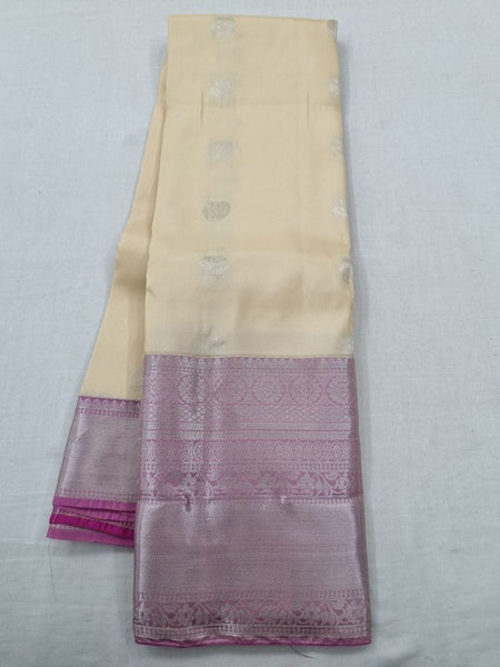 Rose Pink And Rose Pink Kanchipuram Pure Silk Saree With Handloom