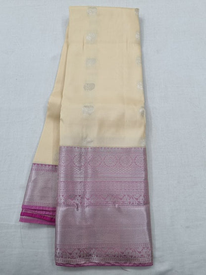 Rose Pink And Rose Pink Kanchipuram Pure Silk Saree With Handloom – Kanchipuram Lakshaya Silks
