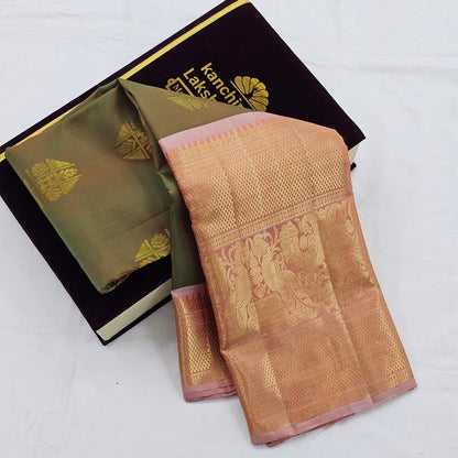 Olive Green Kanchipuram Pure Silk Sarees – Kanchipuram Lakshaya Silks