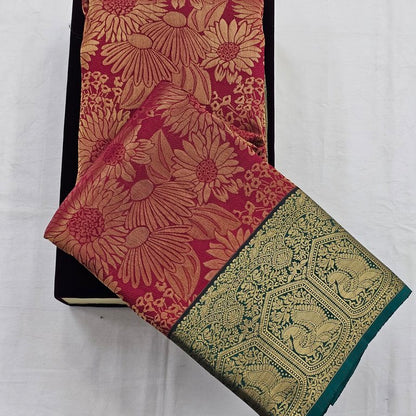 Rani Pink And Rani Pink Kanchipuram Pure Silk Saree With Premium Pure Kanchipuram Silk – Kanchipuram Lakshaya Silks
