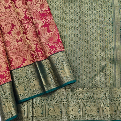 Rani Pink And Rani Pink Kanchipuram Pure Silk Saree With Premium Pure Kanchipuram Silk – Kanchipuram Lakshaya Silks