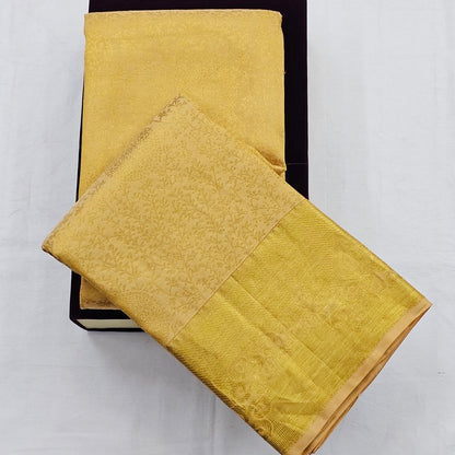 Gold And Yellow Kanchipuram Pure Silk Saree With Contrast Pallu – Kanchipuram Lakshaya Silks