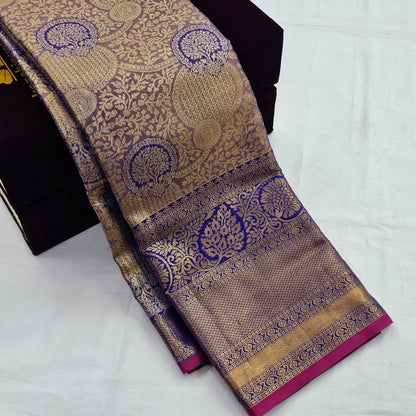 Maroon And Pink Kanchipuram Pure Silk Saree – Kanchipuram Lakshaya Silks