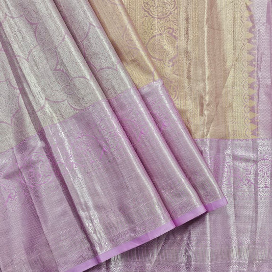 Kanchipuram Pure Elegant Pastel color Tissue Silk Saree 007
