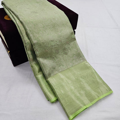 Teal And Cream Kanchipuram Pure Silk Sarees – Kanchipuram Lakshaya Silks