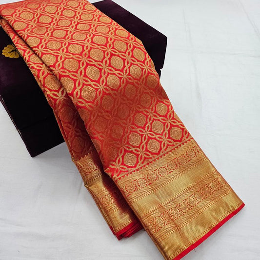 Kanchipuram Traditional Pure Handloom Bridal Silk Saree 025