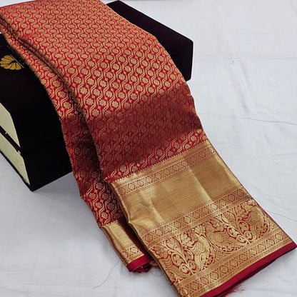 Rich Maroon Kanchipuram Pure Silk Sarees – Kanchipuram Lakshaya Silks