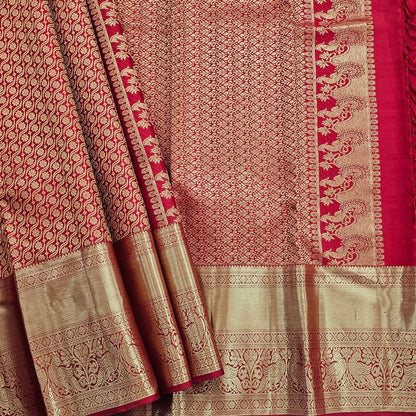 Rich Maroon Kanchipuram Pure Silk Sarees – Kanchipuram Lakshaya Silks
