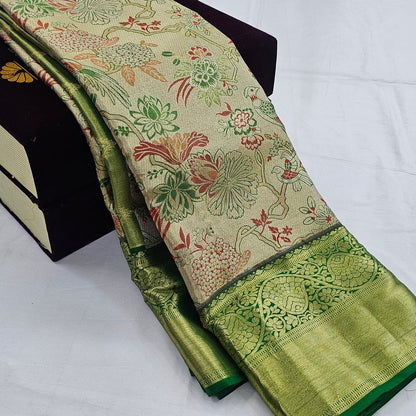 Black And Cream Kanchipuram Pure Silk Sarees – Kanchipuram Lakshaya Silks