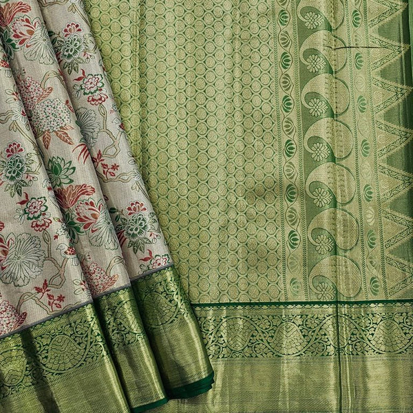 Black And Cream Kanchipuram Pure Silk Sarees