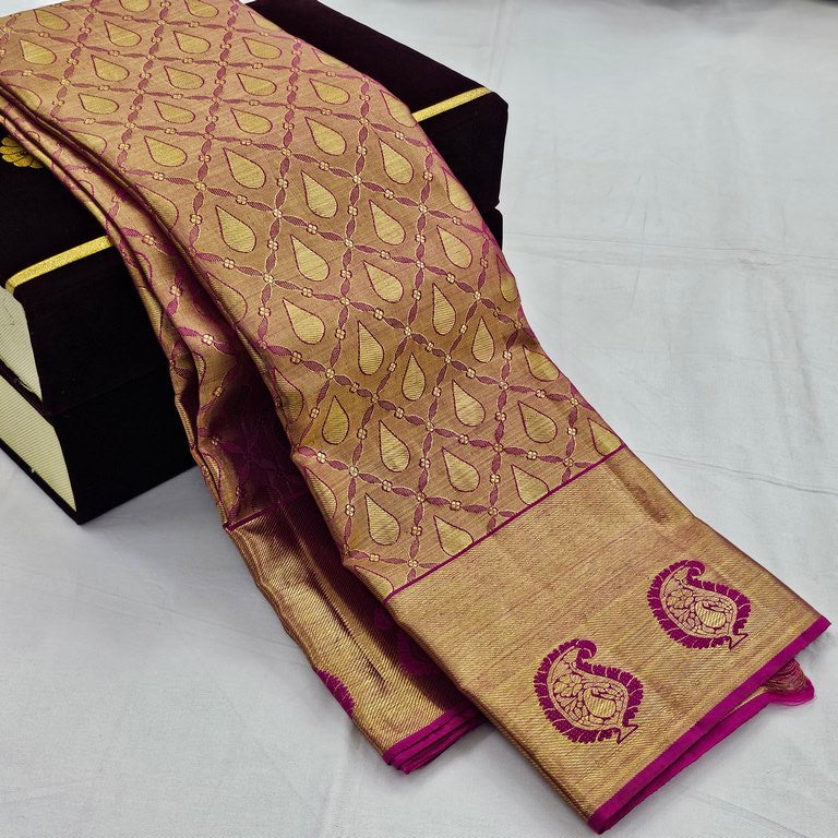 Kanchipuram Traditional Pure Handloom Tissue Silk Saree 029