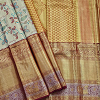 Kanchipuram Traditional Pure Handloom tissue Silk Saree 035