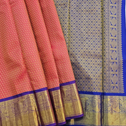 Pure Gold And Pure Blue Kanchipuram Pure Silk Sarees – Kanchipuram Lakshaya Silks