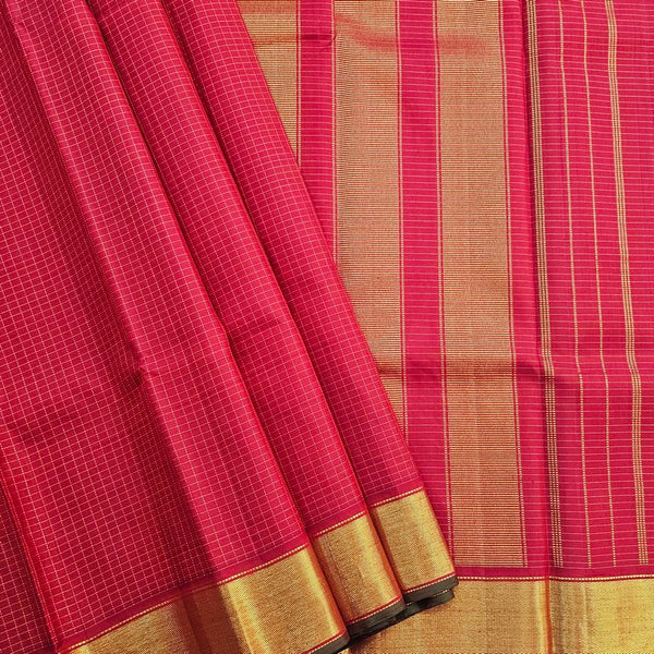 Bridal Pinkish-Red Kanchipuram Pure Silk Saree