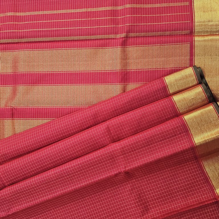 Kanchipuram Traditional Pure Handloom vaira oosi Silk Saree 025