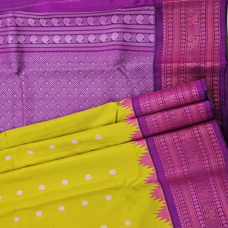 Kanchipuram Pure Handloom Traditional Korvai Fancy Silk Saree 010