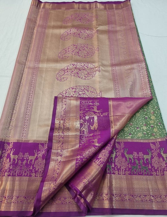 Kanchipuram Blended Tissue Silk Sarees 166