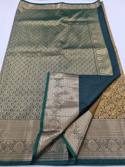 Gold And Brown Kanchipuram Pure Silk Sarees