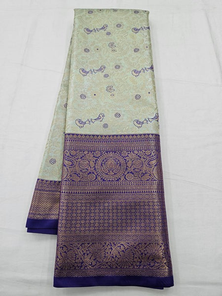 Kanchipuram Blended Tissue Silk Sarees 027 - Blue And Purple Pure Silk Sarees