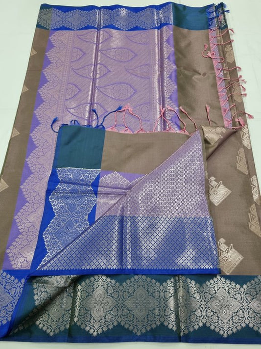 Kanchipuram Blended Trendy Fancy Silk Saree 446