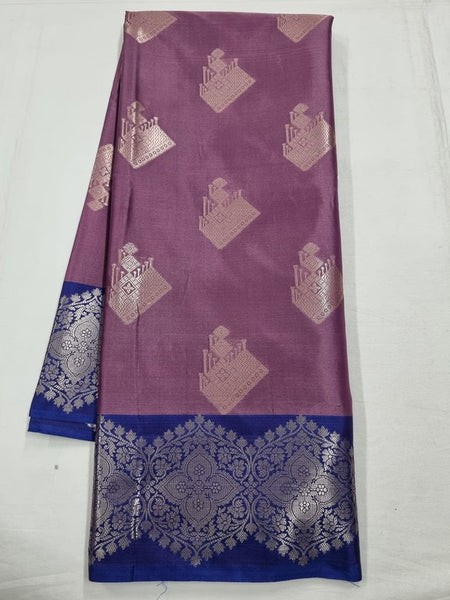 Navy Blue And Purple Kanchipuram Pure Silk Sarees