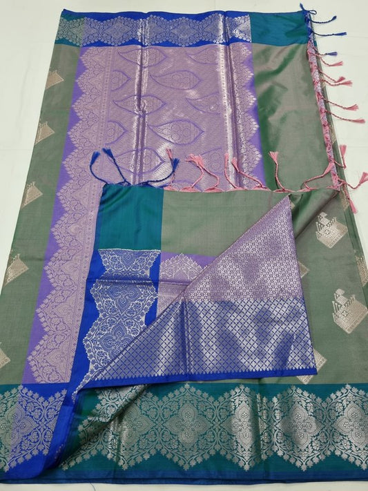 Kanchipuram Blended Trendy Fancy Silk Saree 448