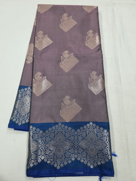 Kanchipuram Pure Silk Sarees Purple And Blue