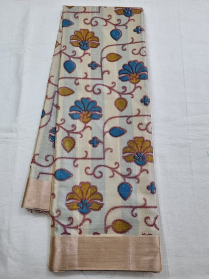 Blue And Beige Kanchipuram Pure Silk Sarees – Kanchipuram Lakshaya Silks