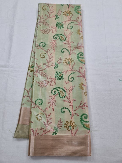 Cream And Yellow Kanchipuram Pure Silk Saree With Floral Motif – Kanchipuram Lakshaya Silks