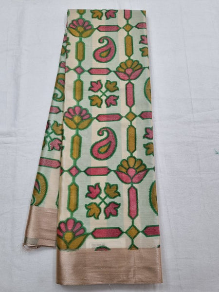 Green And Orange Kanchipuram Pure Silk Saree 046