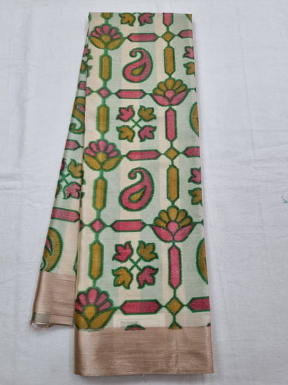 Green And Orange Kanchipuram Pure Silk Saree 046 – Kanchipuram Lakshaya Silks