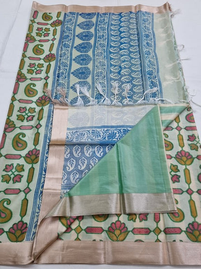 Green And Orange Kanchipuram Pure Silk Saree 046 – Kanchipuram Lakshaya Silks
