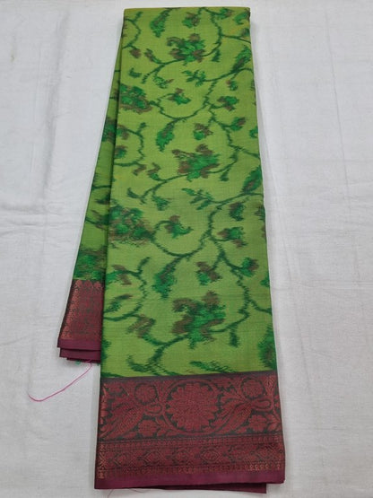 Green And Red Kanchipuram Pure Silk Saree With Floral Buta – Kanchipuram Lakshaya Silks