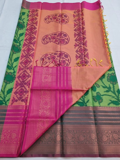 Black And Green Kanchipuram Pure Silk Saree 060 – Kanchipuram Lakshaya Silks