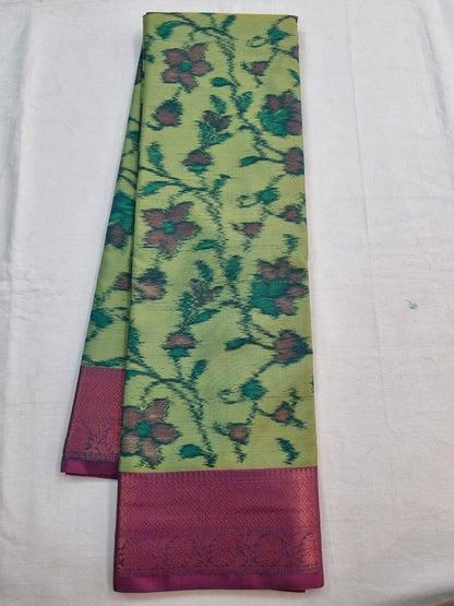 Multicolored Floral Kanchipuram Pure Silk Sarees – Kanchipuram Lakshaya Silks