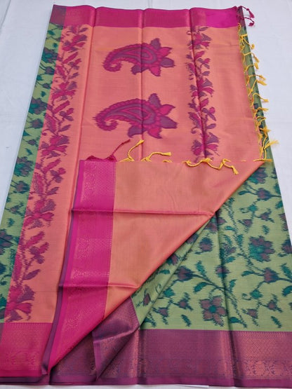 Multicolored Floral Kanchipuram Pure Silk Sarees – Kanchipuram Lakshaya Silks