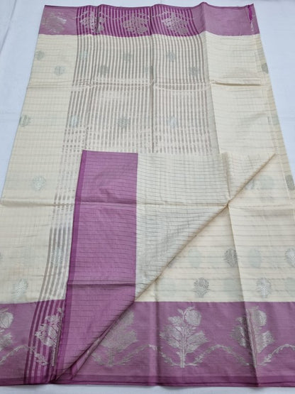 Gold And Pink Kanchipuram Pure Silk Saree With Temple Border – Kanchipuram Lakshaya Silks
