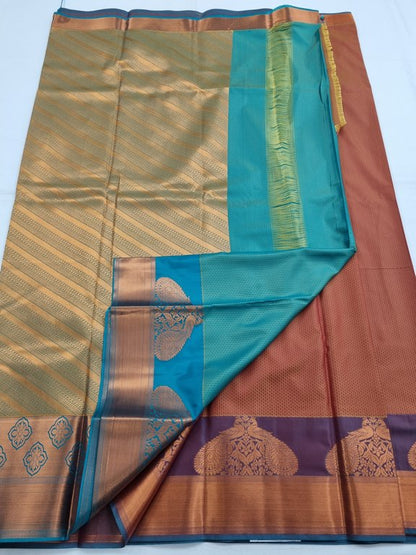 Red And Maroon Kanchipuram Pure Silk Saree With Traditional Motif – Kanchipuram Lakshaya Silks