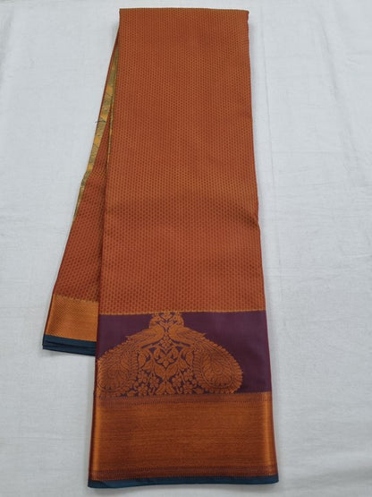 Mustard Yellow And Maroon Blue Kanchipuram Pure Silk Saree – Kanchipuram Lakshaya Silks