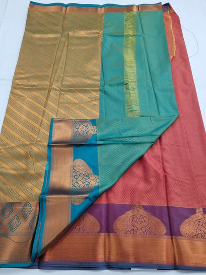 Kanchipuram Blended Trendy Fancy Maroon And Pink Silk Saree 134 – Kanchipuram Lakshaya Silks