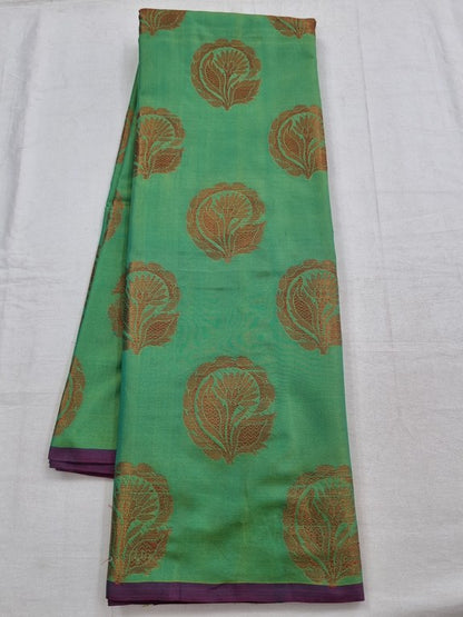 Olive Green And Purple Kanchipuram Pure Silk Saree – Kanchipuram Lakshaya Silks
