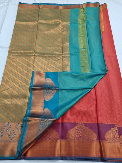 Kanchipuram Blended Trendy Fancy Red And Black Silk Sarees – Kanchipuram Lakshaya Silks
