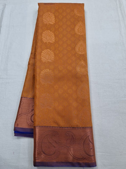 Maroon And Teal Kanchipuram Pure Silk Saree With Floral Pattern On Border – Kanchipuram Lakshaya Silks