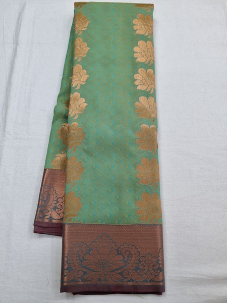 Light Green And Gold Kanchipuram Pure Silk Sarees