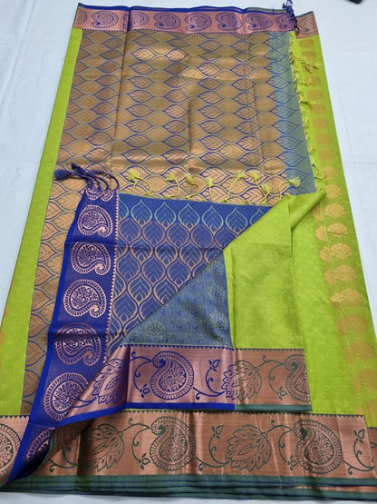 Cream And Black Kanchipuram Pure Silk Sarees – Kanchipuram Lakshaya Silks