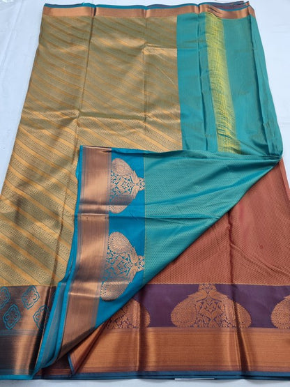 Brown And Purple Kanchipuram Pure Silk Sarees – Kanchipuram Lakshaya Silks