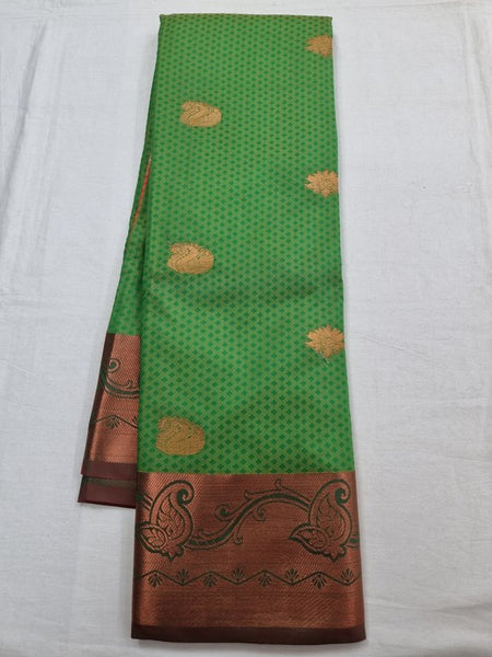 Green And Yellow Kanchipuram Pure Silk Saree