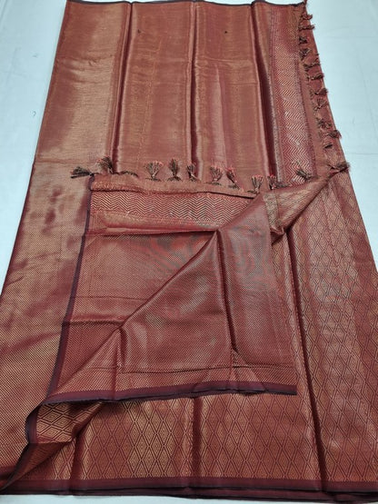 Burgundy And Maroon Kanchipuram Pure Silk Sarees – Kanchipuram Lakshaya Silks