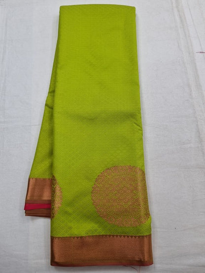 Kanchipuram Blended Trendy Fancy Yellow And Green Silk Saree 173 – Kanchipuram Lakshaya Silks