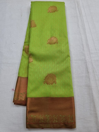 Lime Green And Yellow Kanchipuram Pure Silk Sarees – Kanchipuram Lakshaya Silks